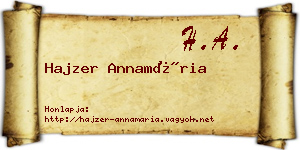Hajzer Annamária névjegykártya